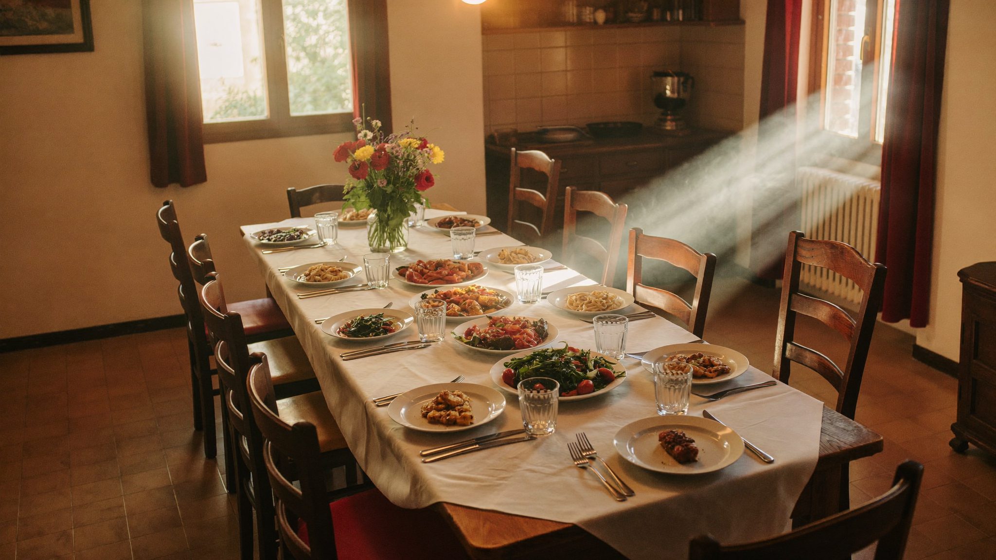 Sala de mese cu lumină naturală, Masa Bună